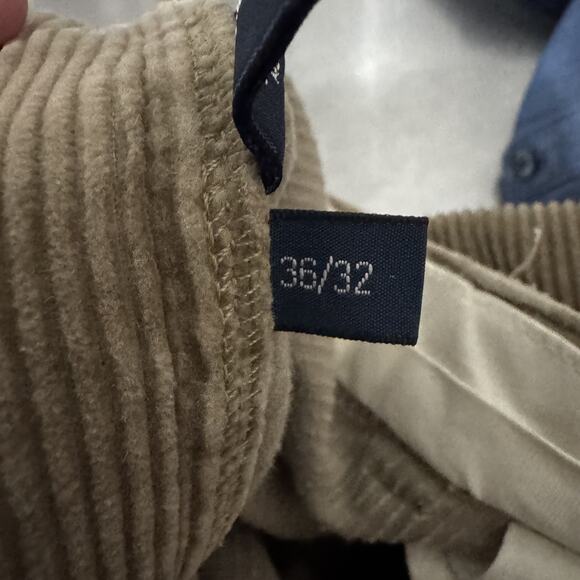 Polo Ralph Lauren Pants Mens 36*32 Brown Corduroy Pleated Chino Classic Preppy - Picture 9 of 11